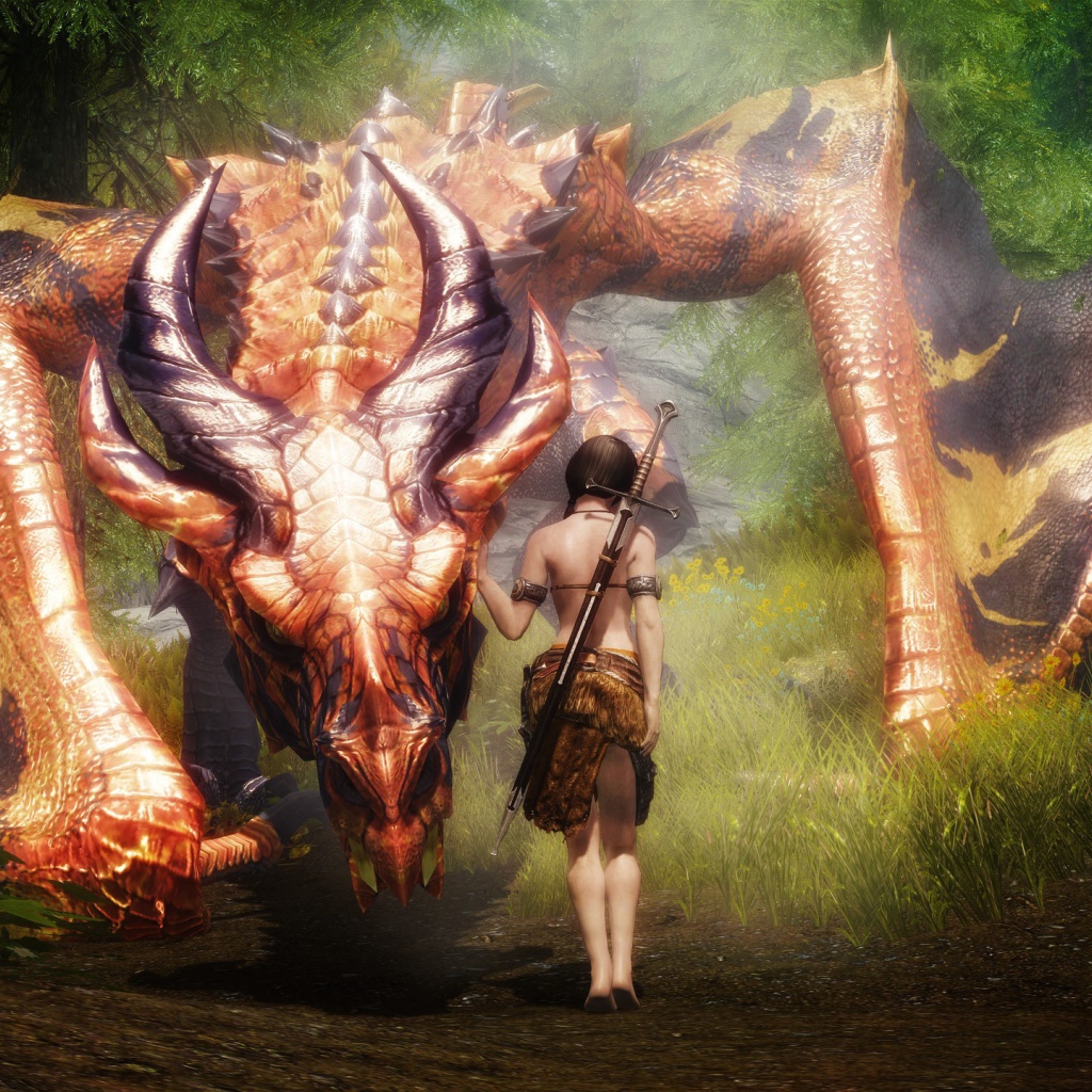 Ручной дракон у девочки с мечом