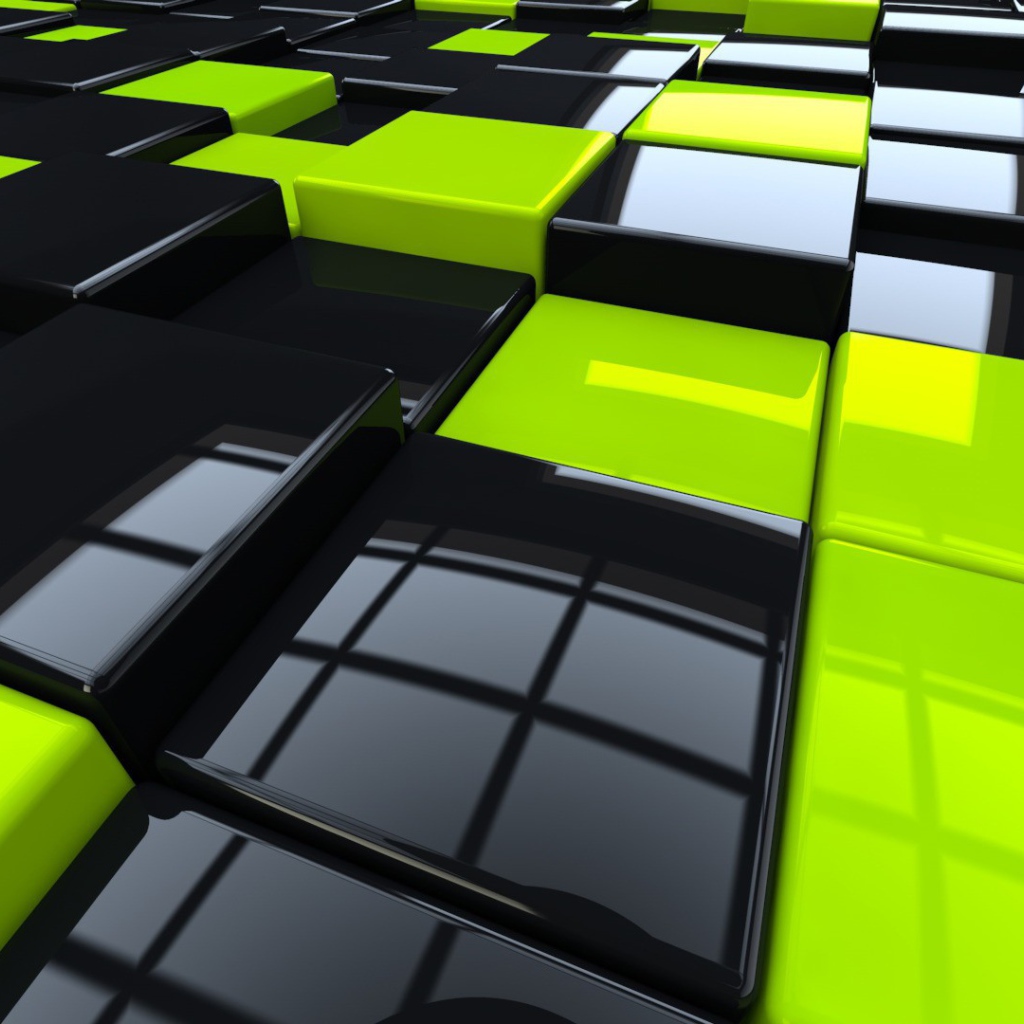 Черные и зеленые кубики