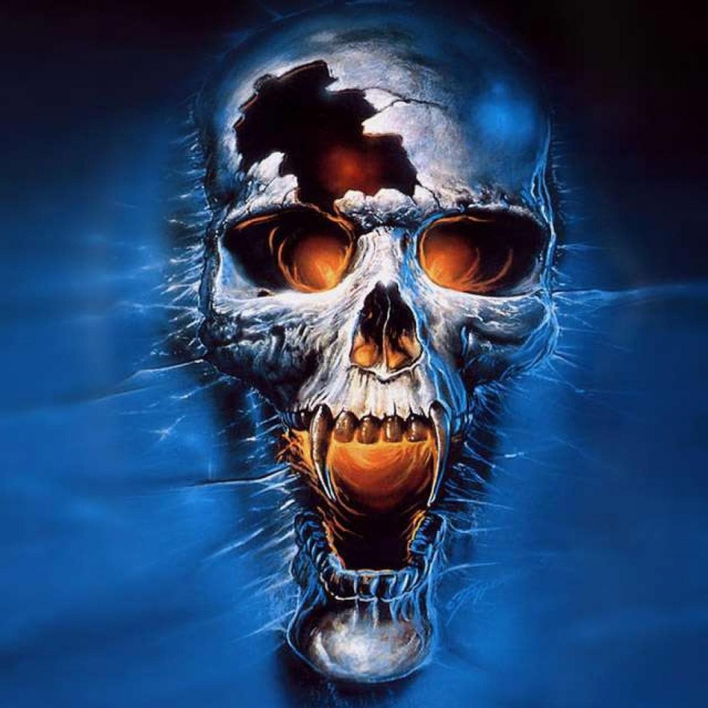 	   The skull on a blue background