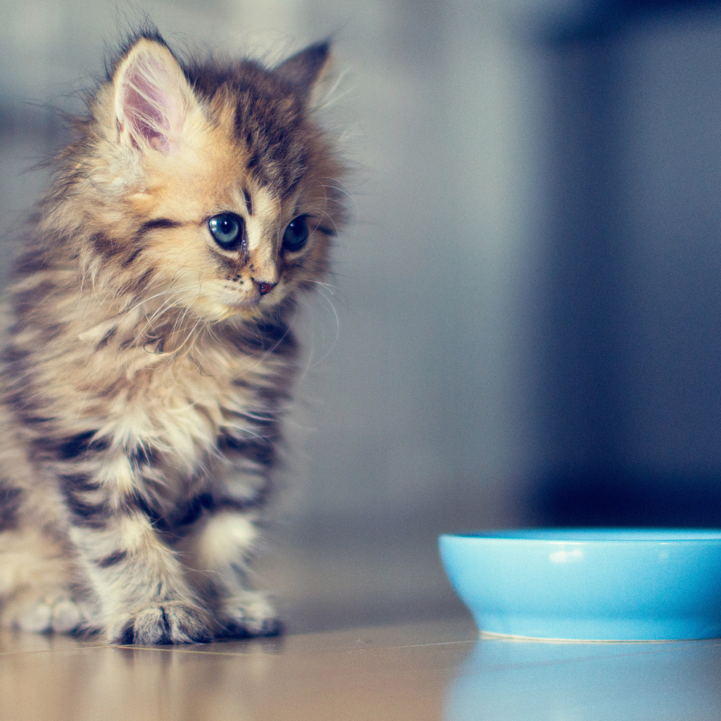 Котенок хочет кушать