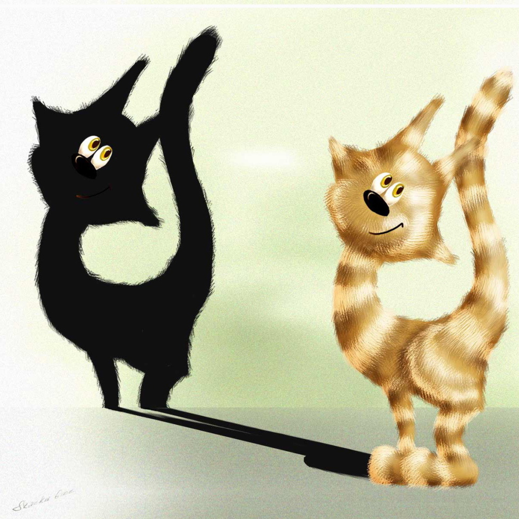 Тень кота с глазами