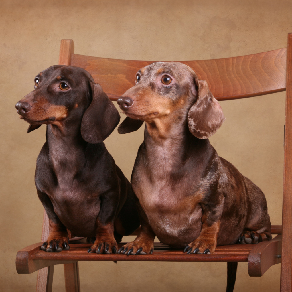 Две таксы на стуле