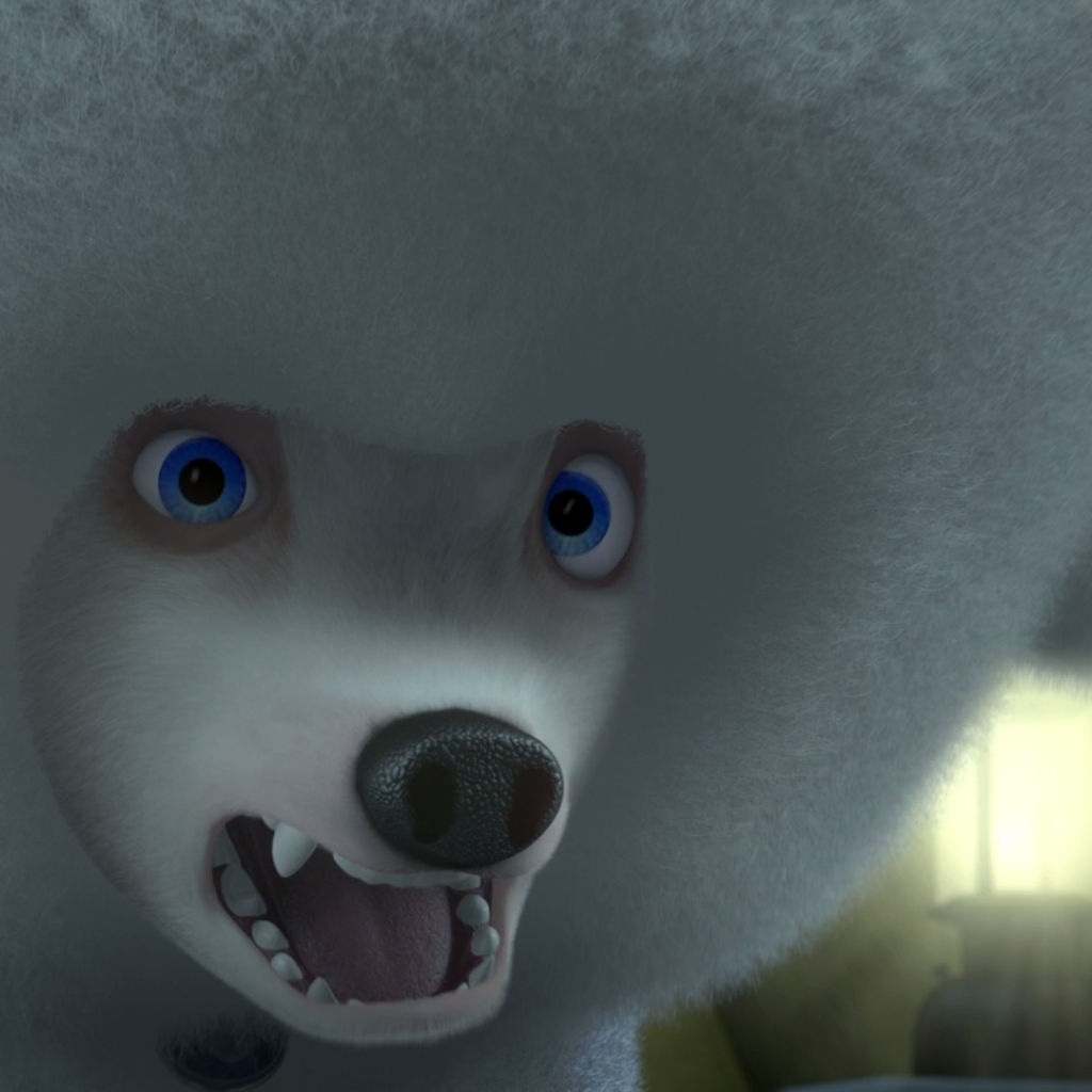 Белый пудель из мультфильма