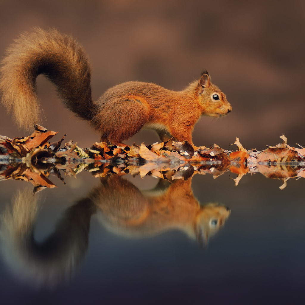 Белка и её отражение