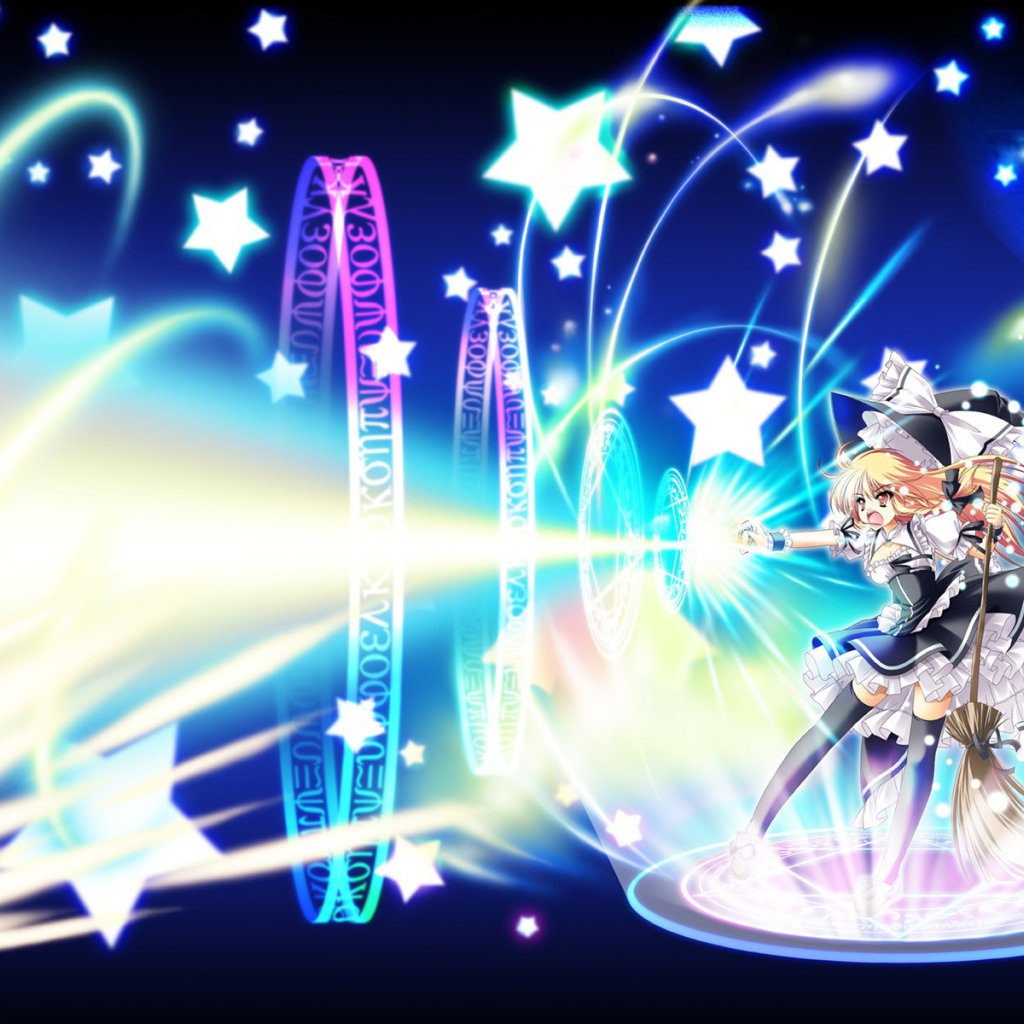 Аниме девушка с метлой