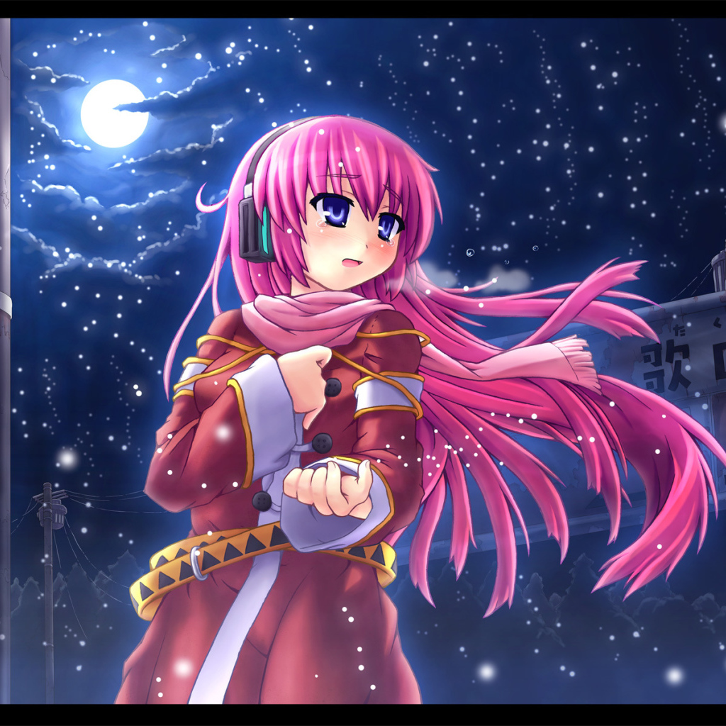 Девочка зимней ночью