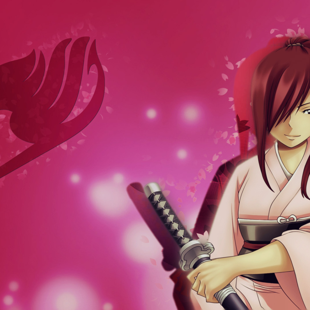 Розовая девушка Аниме