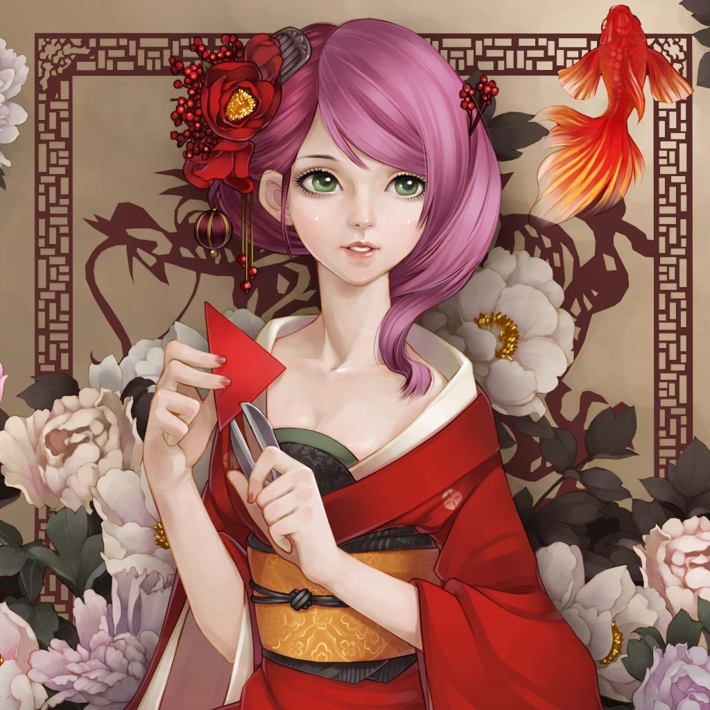 Девушка с розовыми волосами