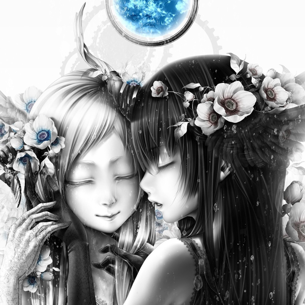 Две девочки под синей луной