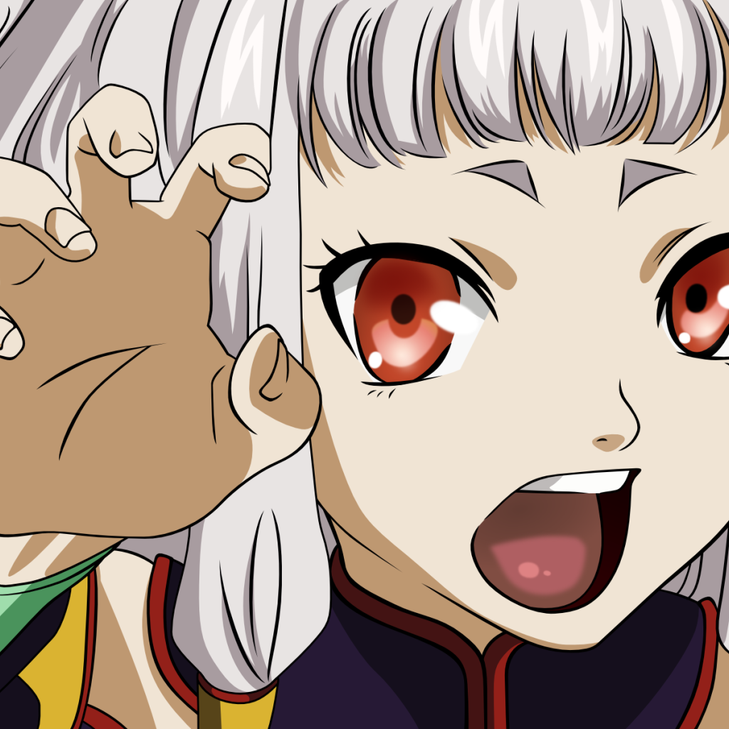 Агрессивная аниме девочка