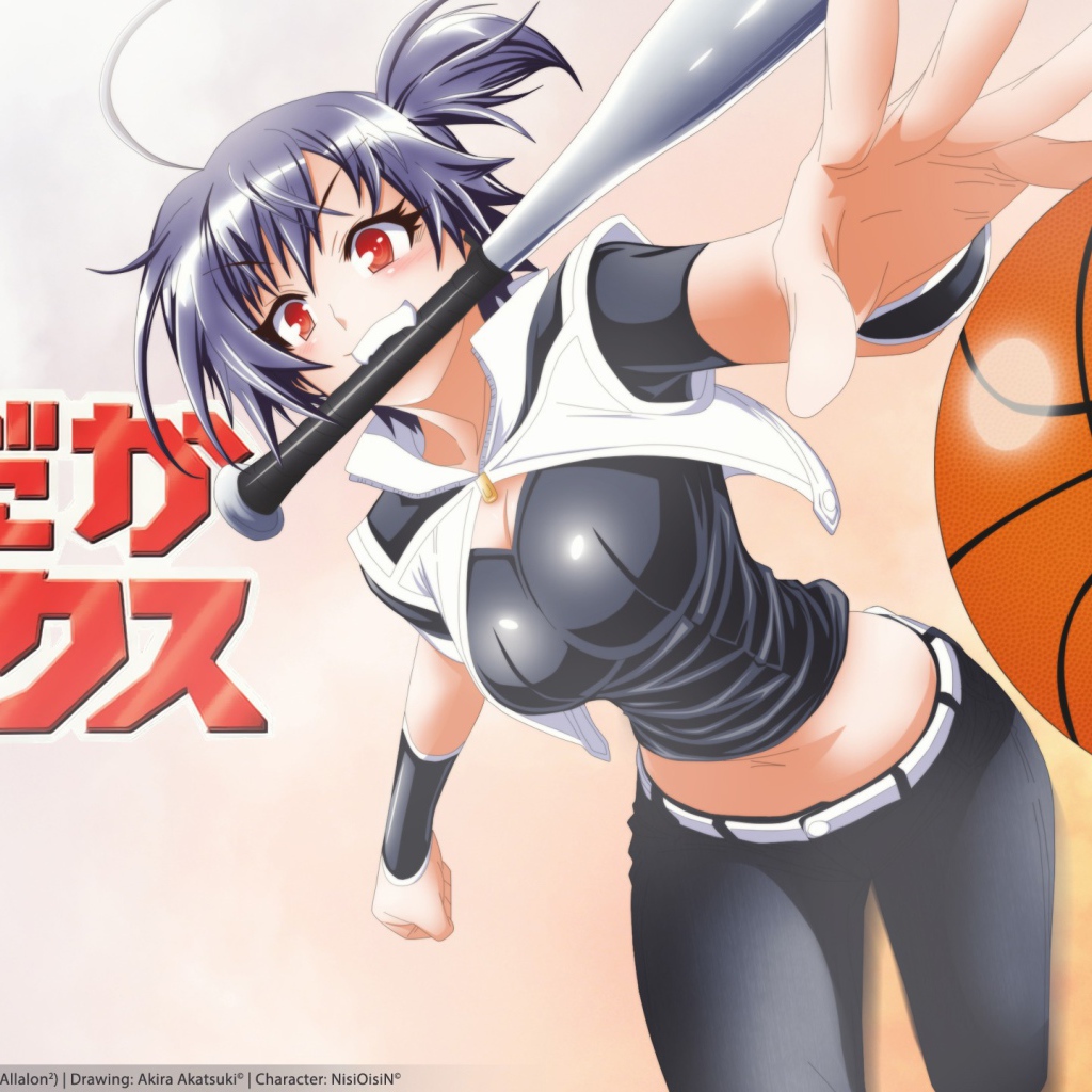 Девушка с бейсбольной битой в зубах