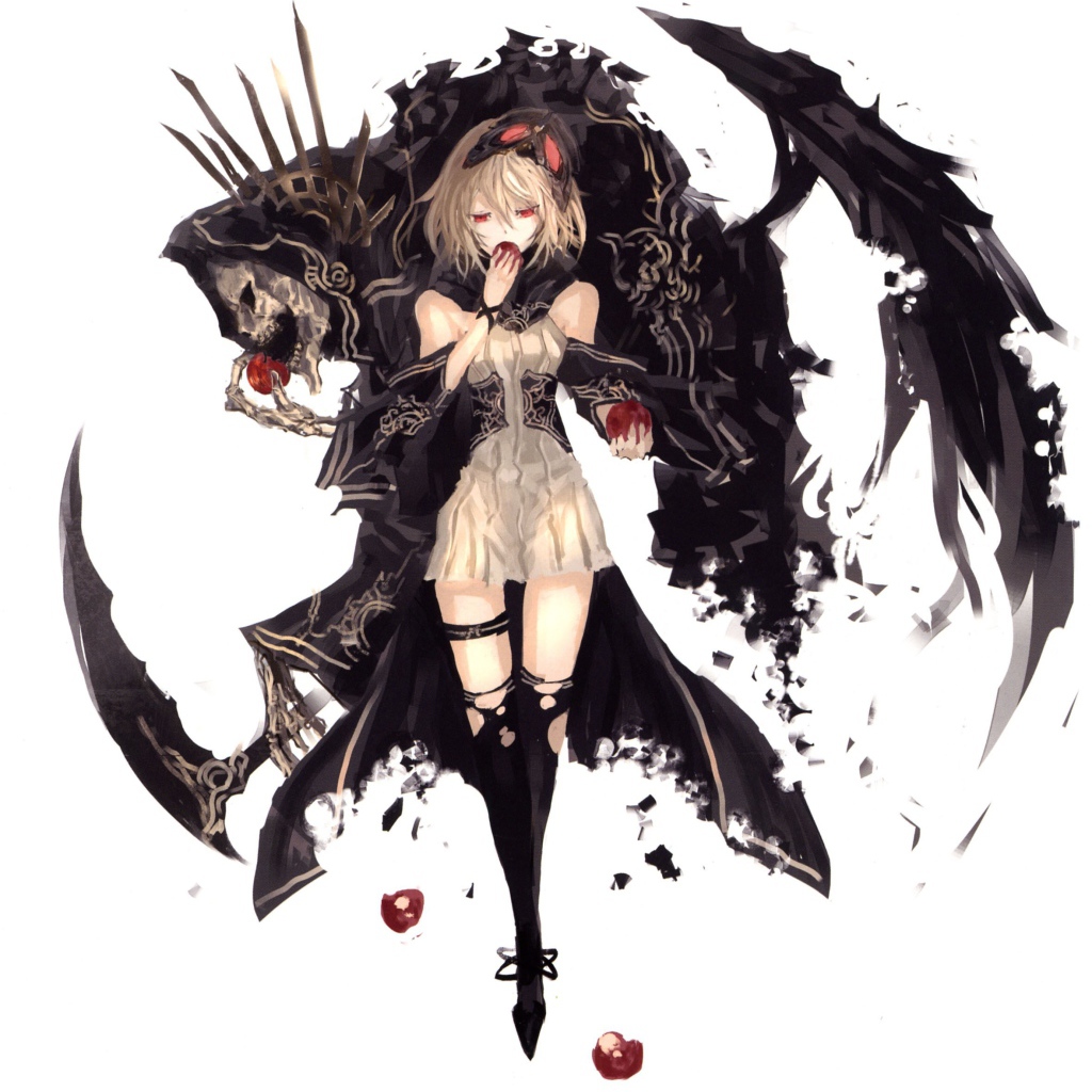 Девочка ест яблоки