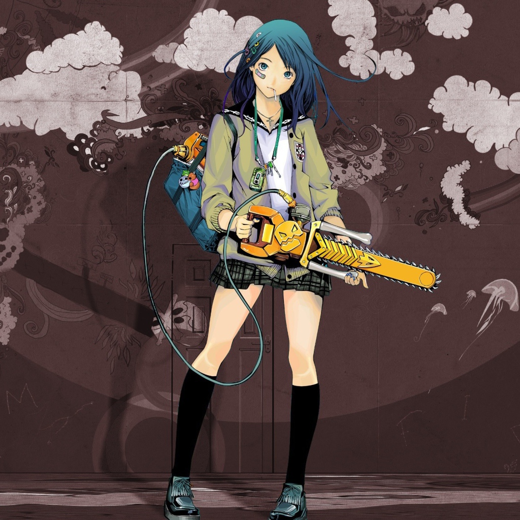 Девушка с бензопилой