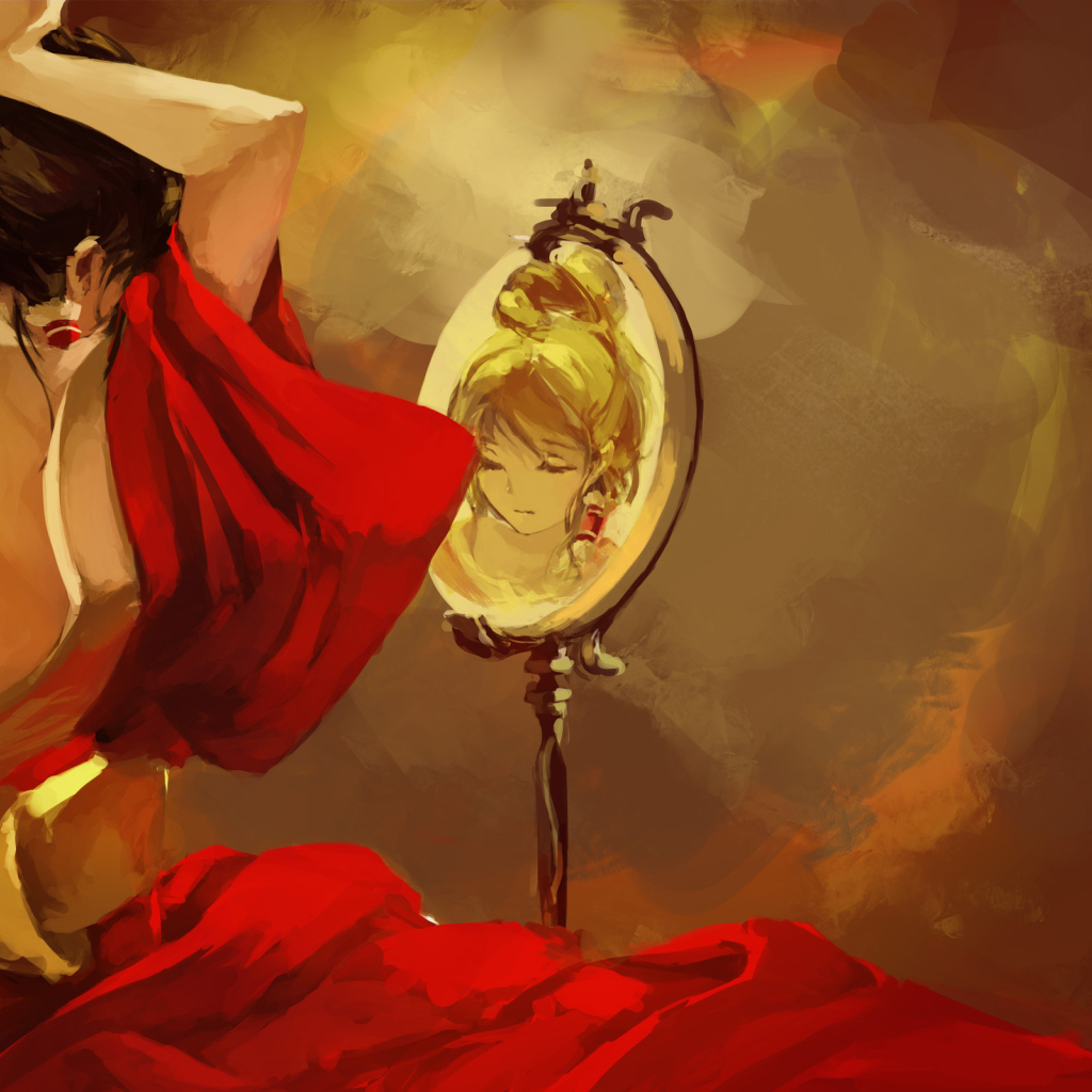 Девушка около зеркала