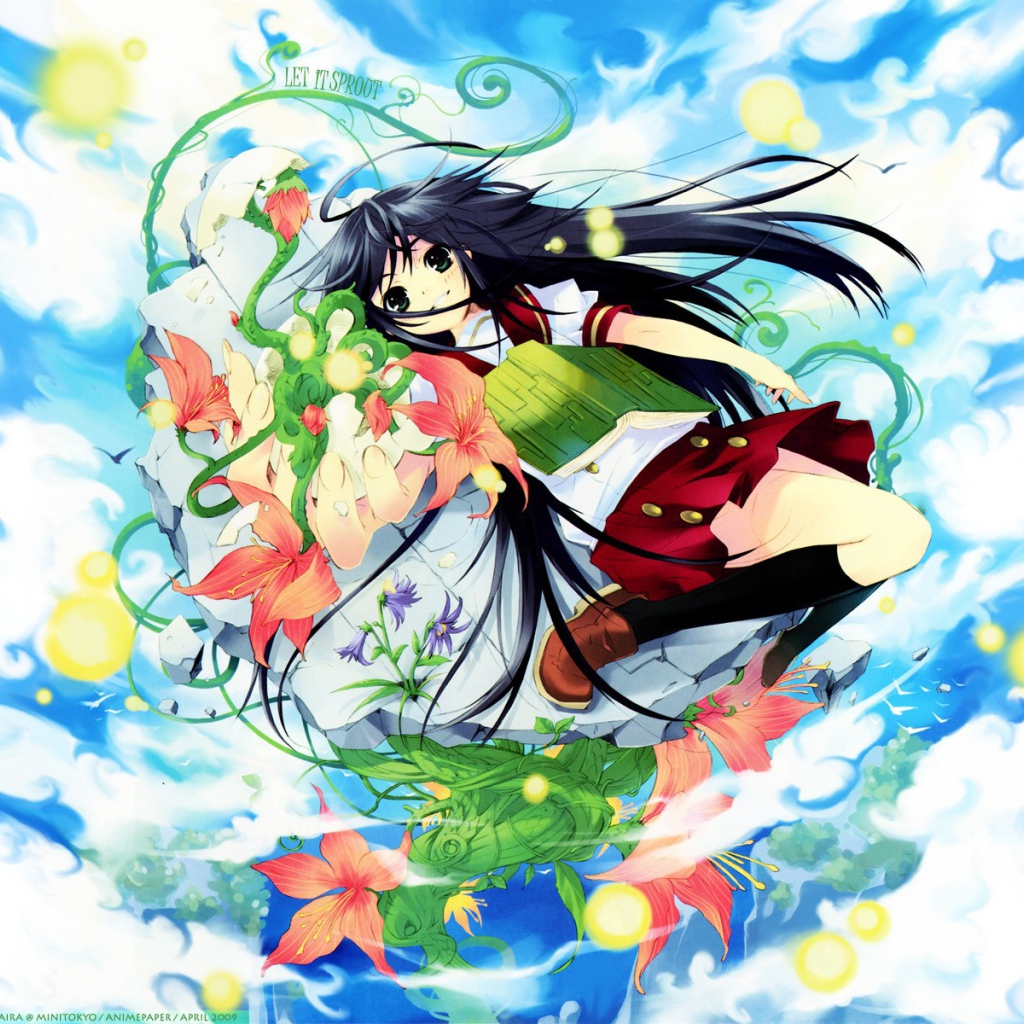 Девочка с книгой в облаках