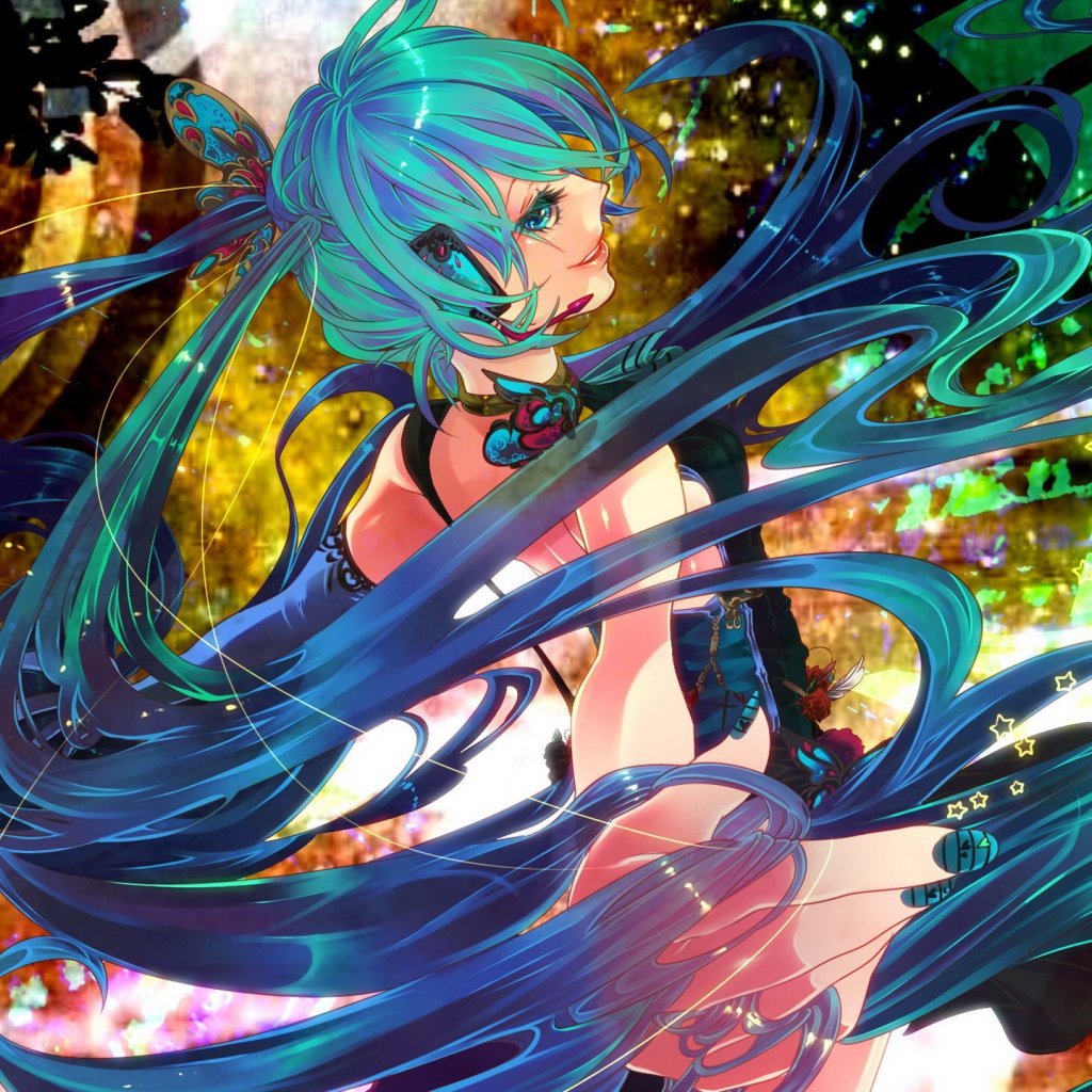 Девушка с голубыми волосами