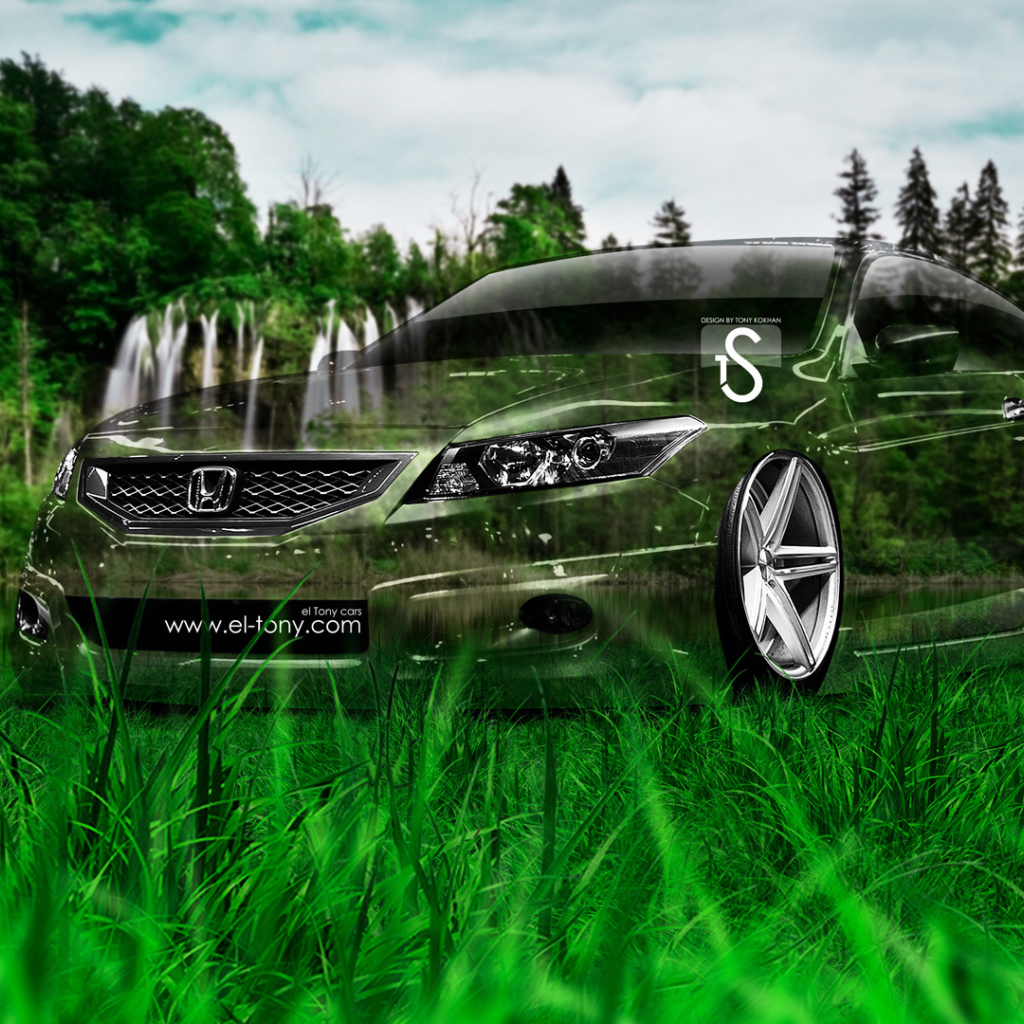 Honda Accord у водопада