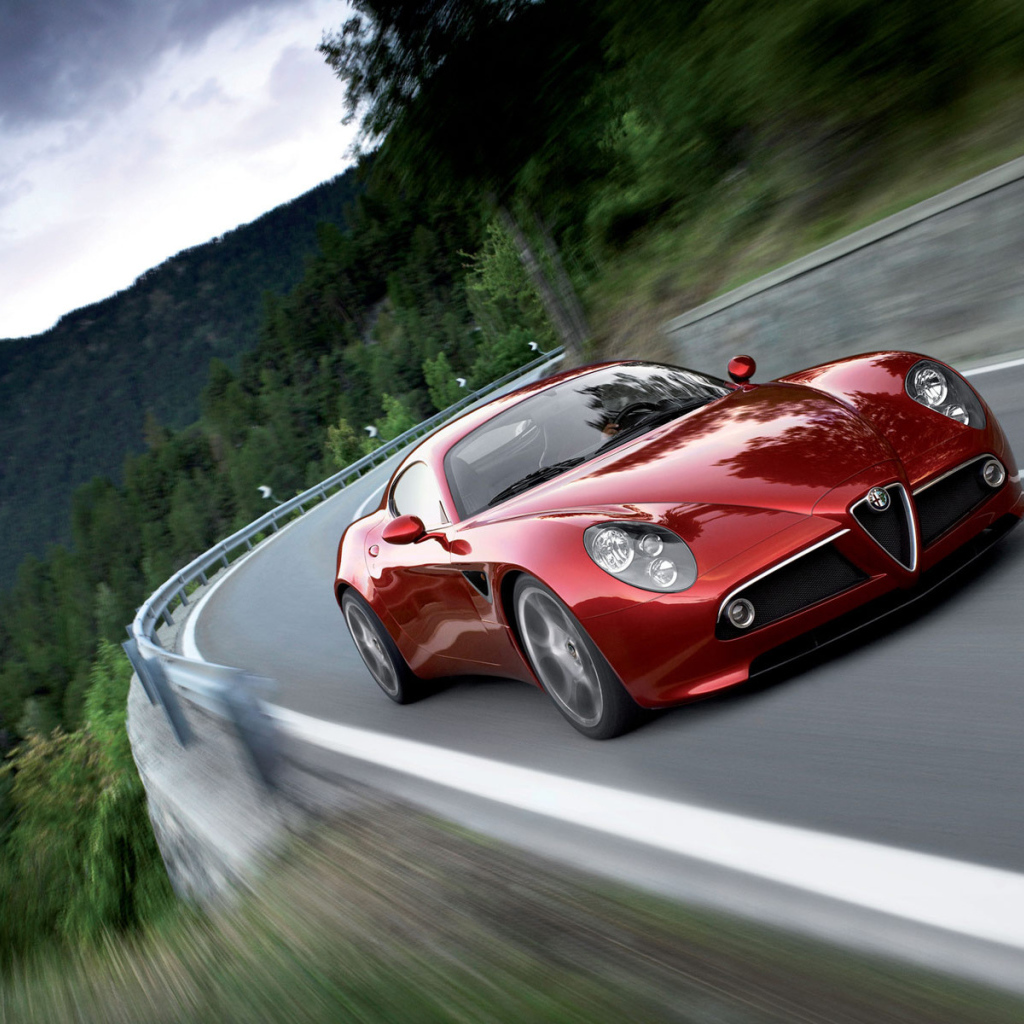 	  Alfa Romeo on a mountain road