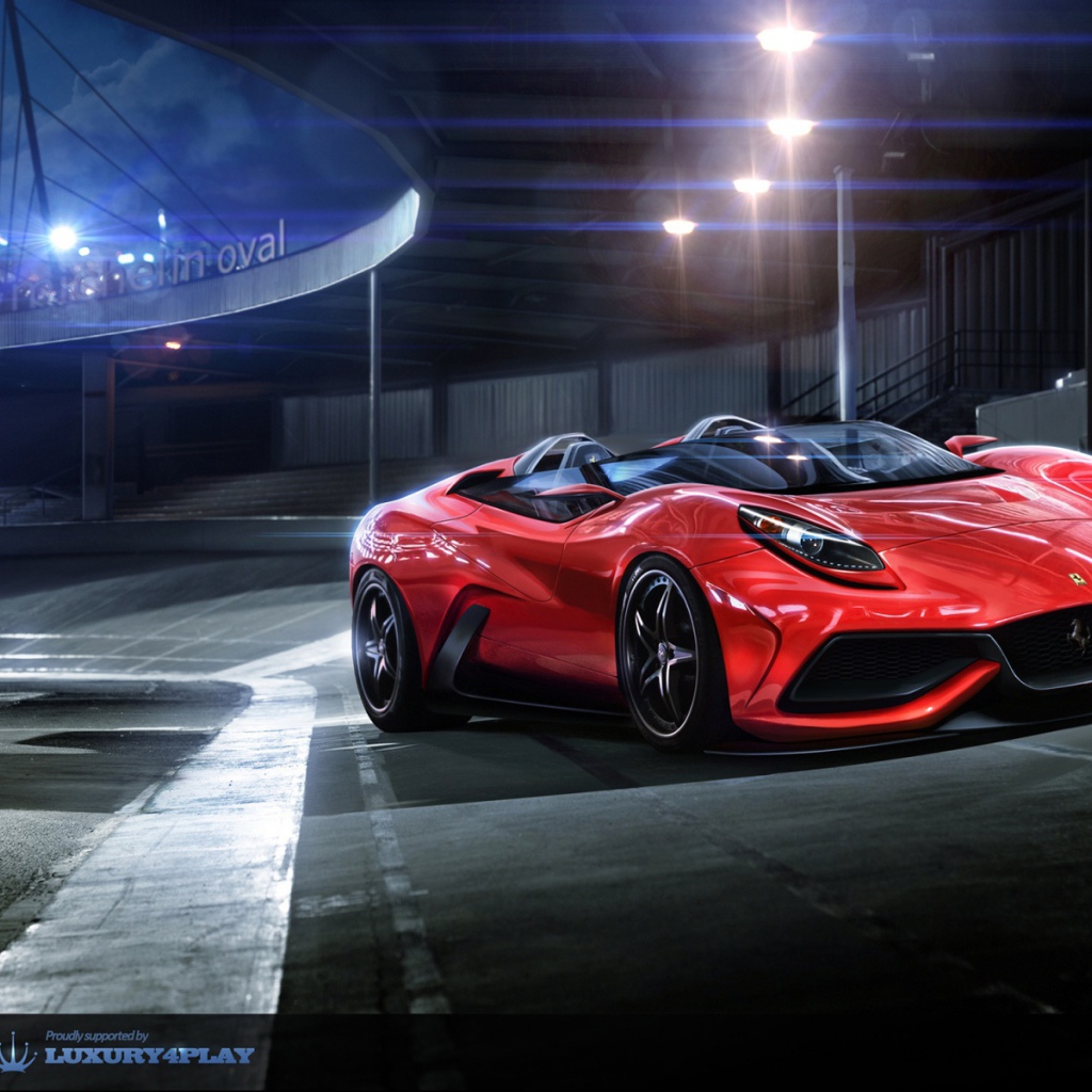 Красный Ferrari f12