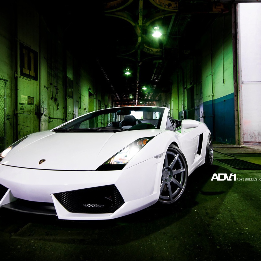 Белый Lamborghini gallardo spyder