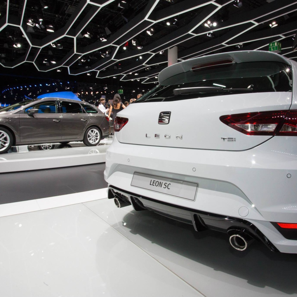 Автомобиль Seat Leon Cupra 2014 на дороге 