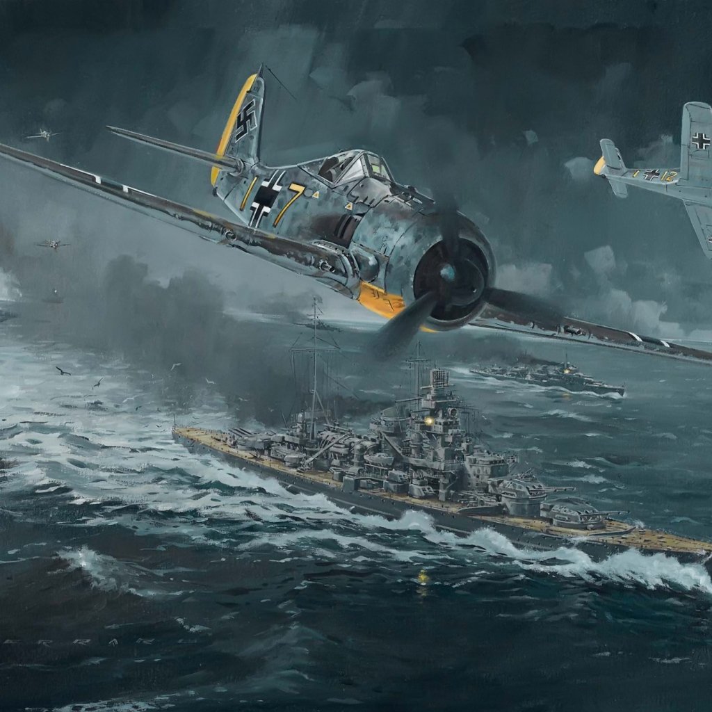 Самолеты атакуют корабль