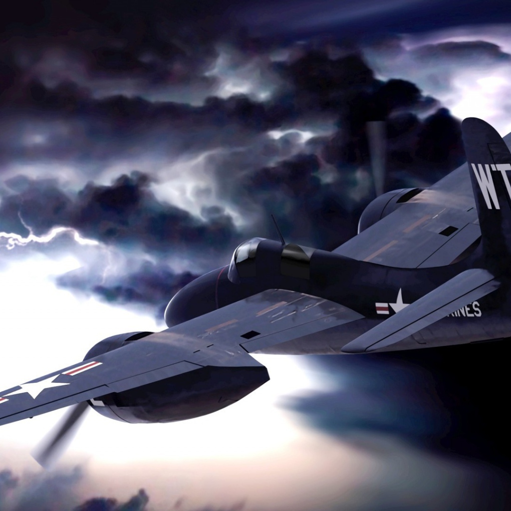 Самолет над облаками