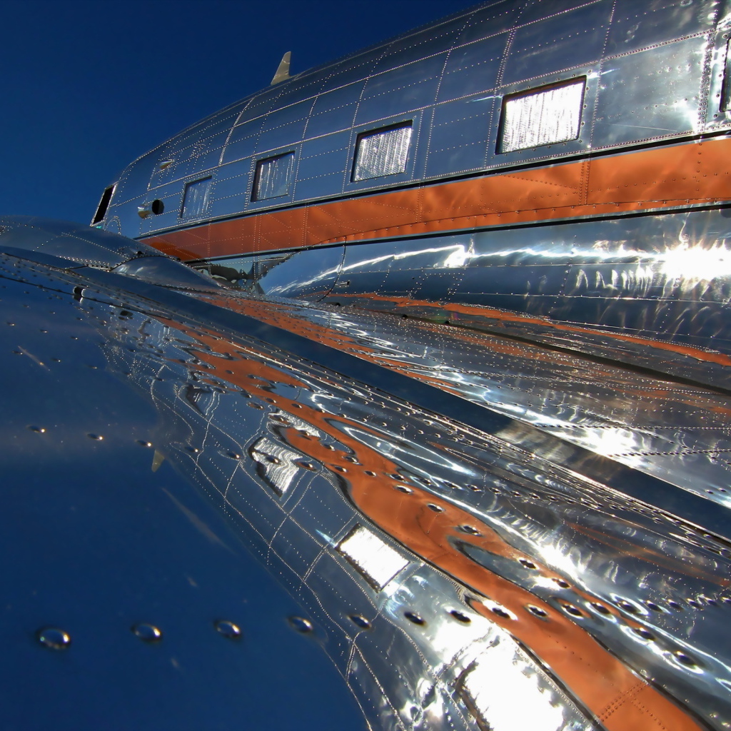 Заклепки на крыле самолета