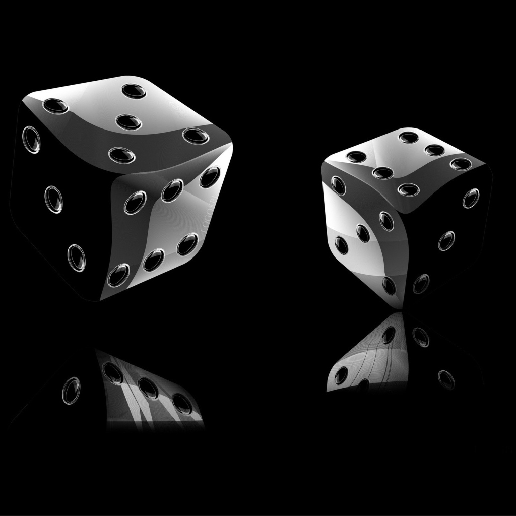 Черные обои с игральными костями
