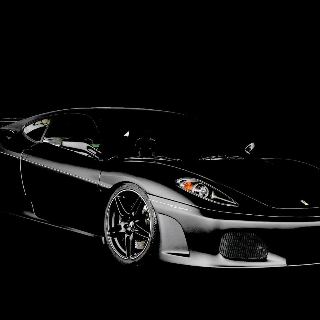 Черные обои с Феррари