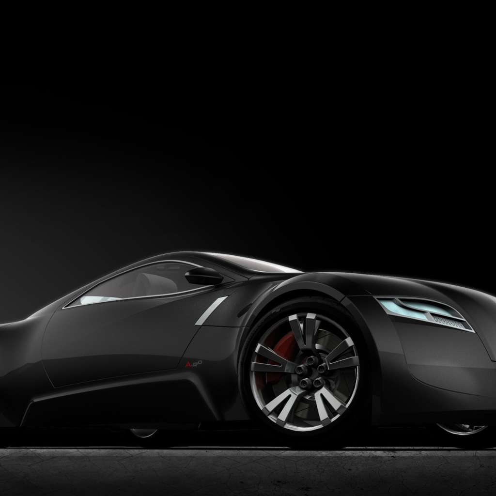 Черные обои с красивым автомобилем