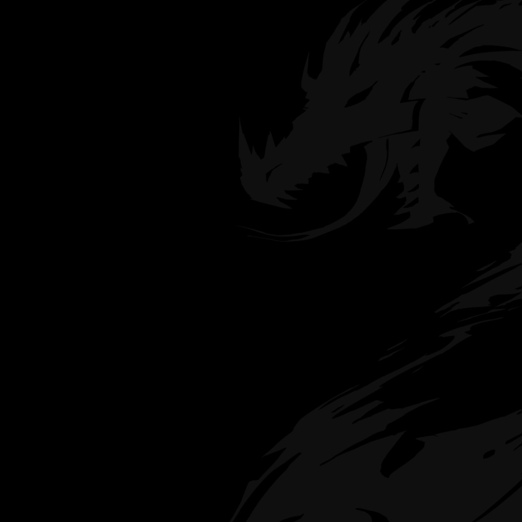 Черные обои с драконом