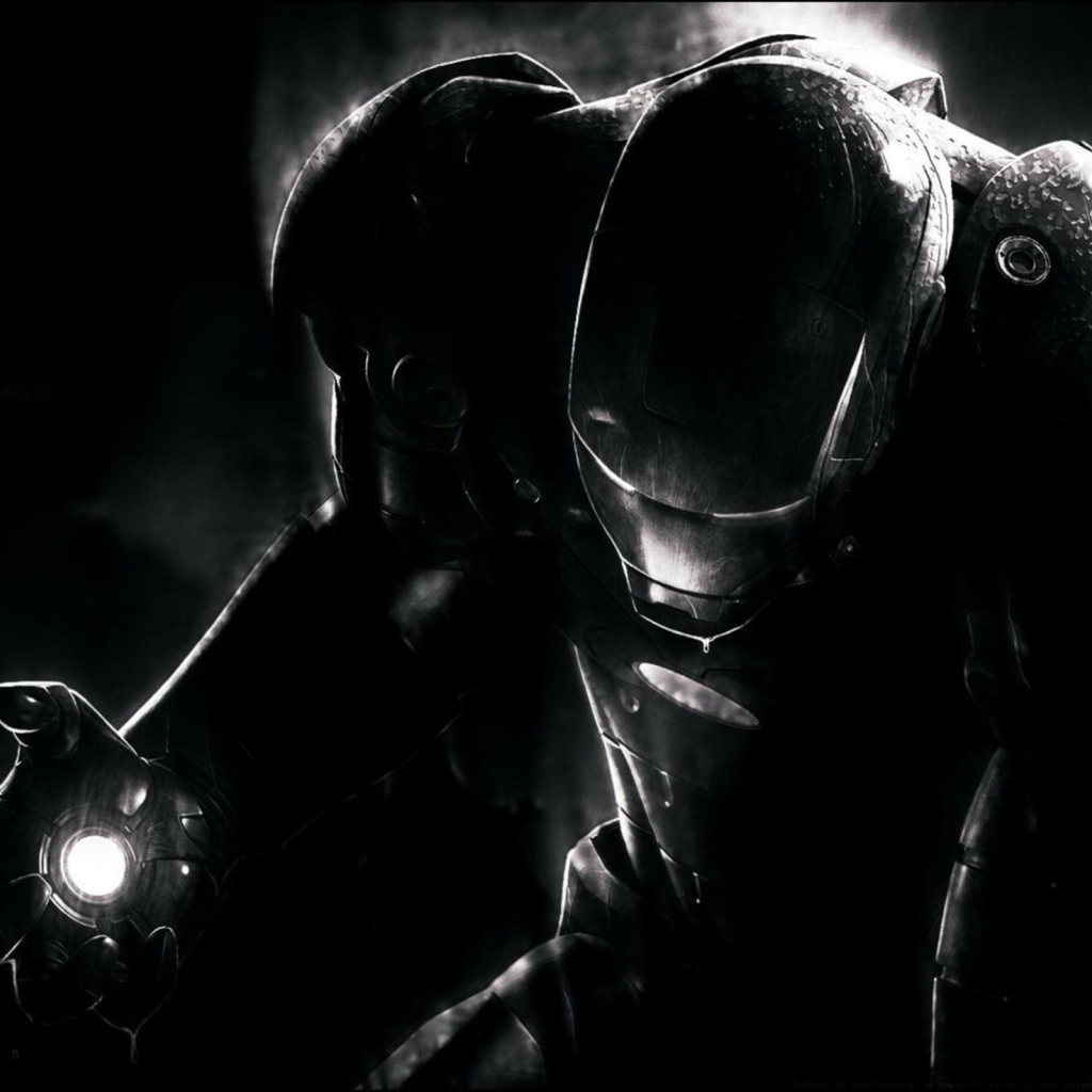 Черные обои с железным человеком