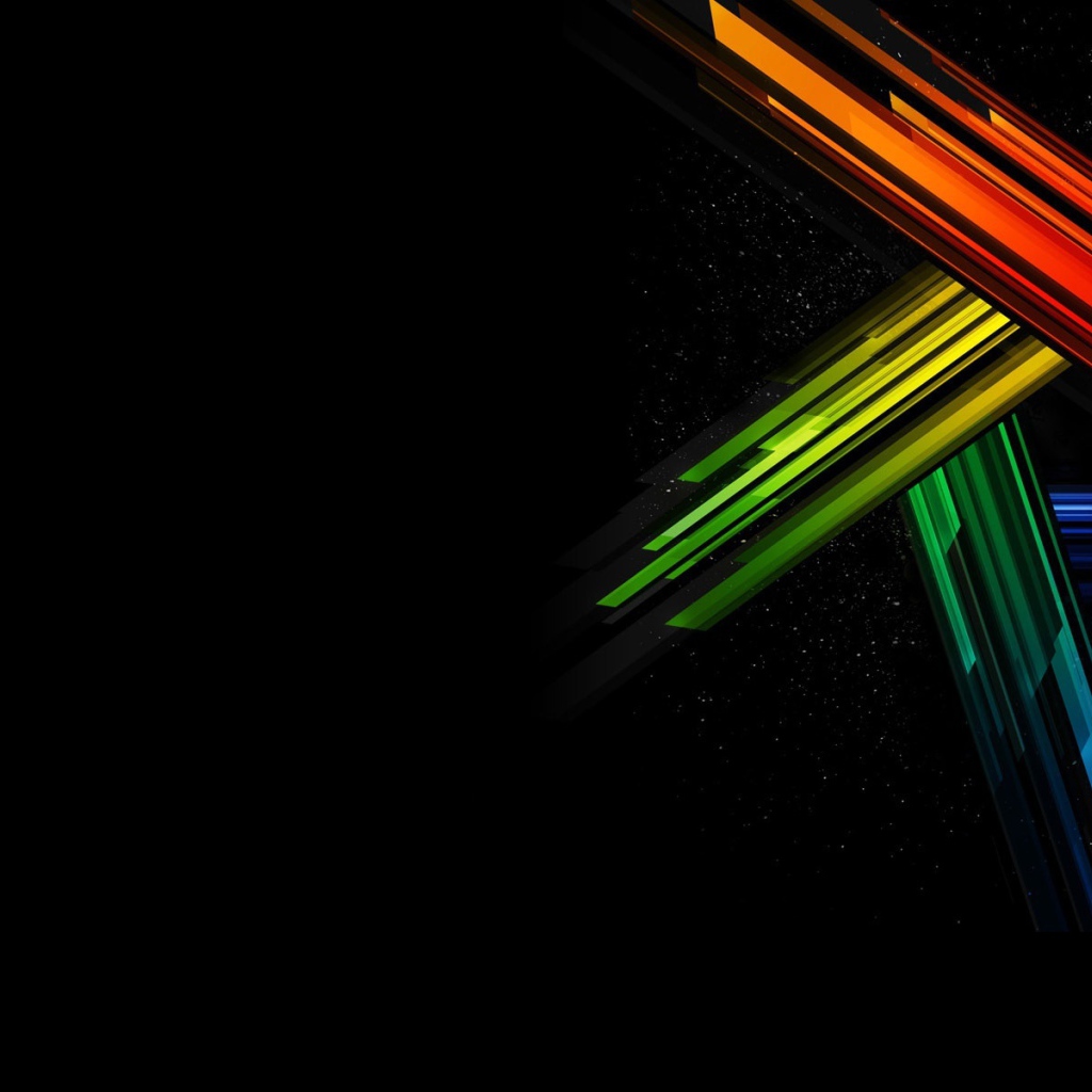 Черные обои с радужной абстракцией