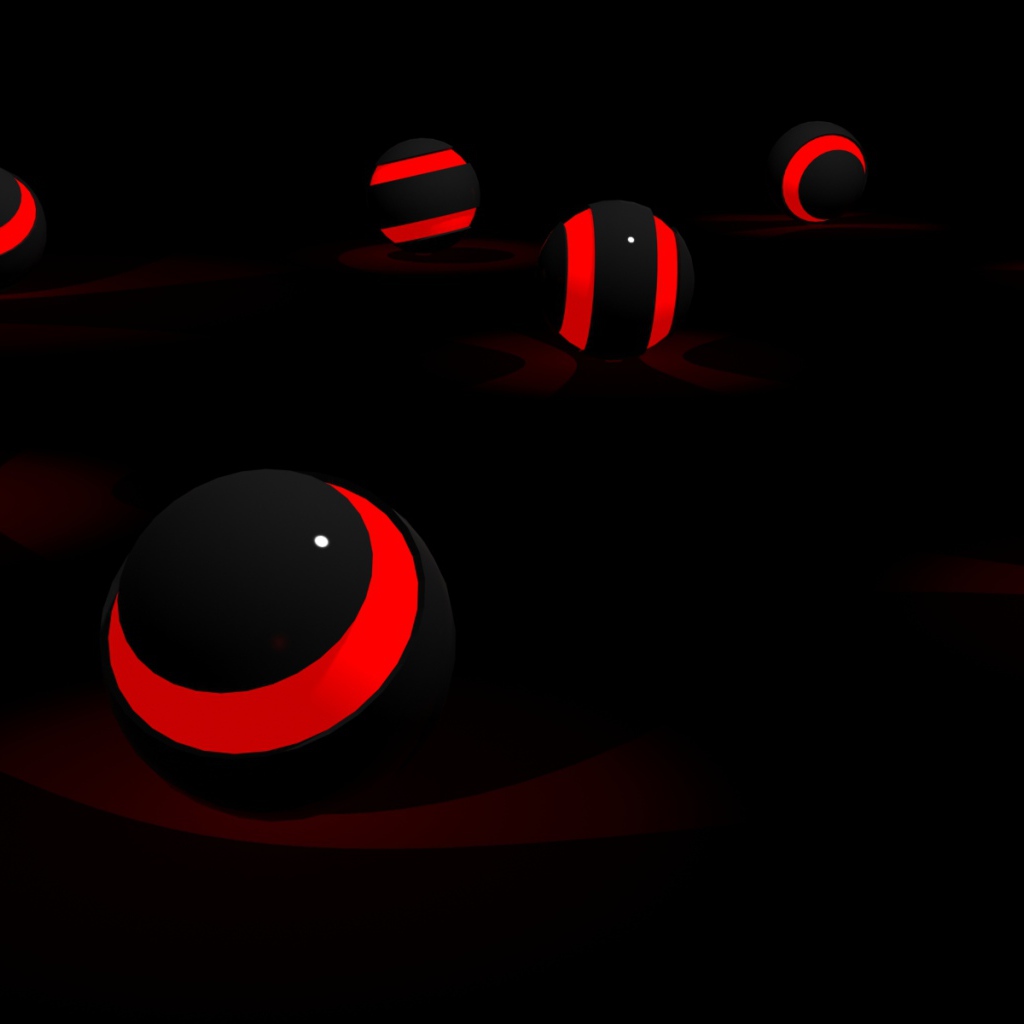 Black wallpaper with red balls