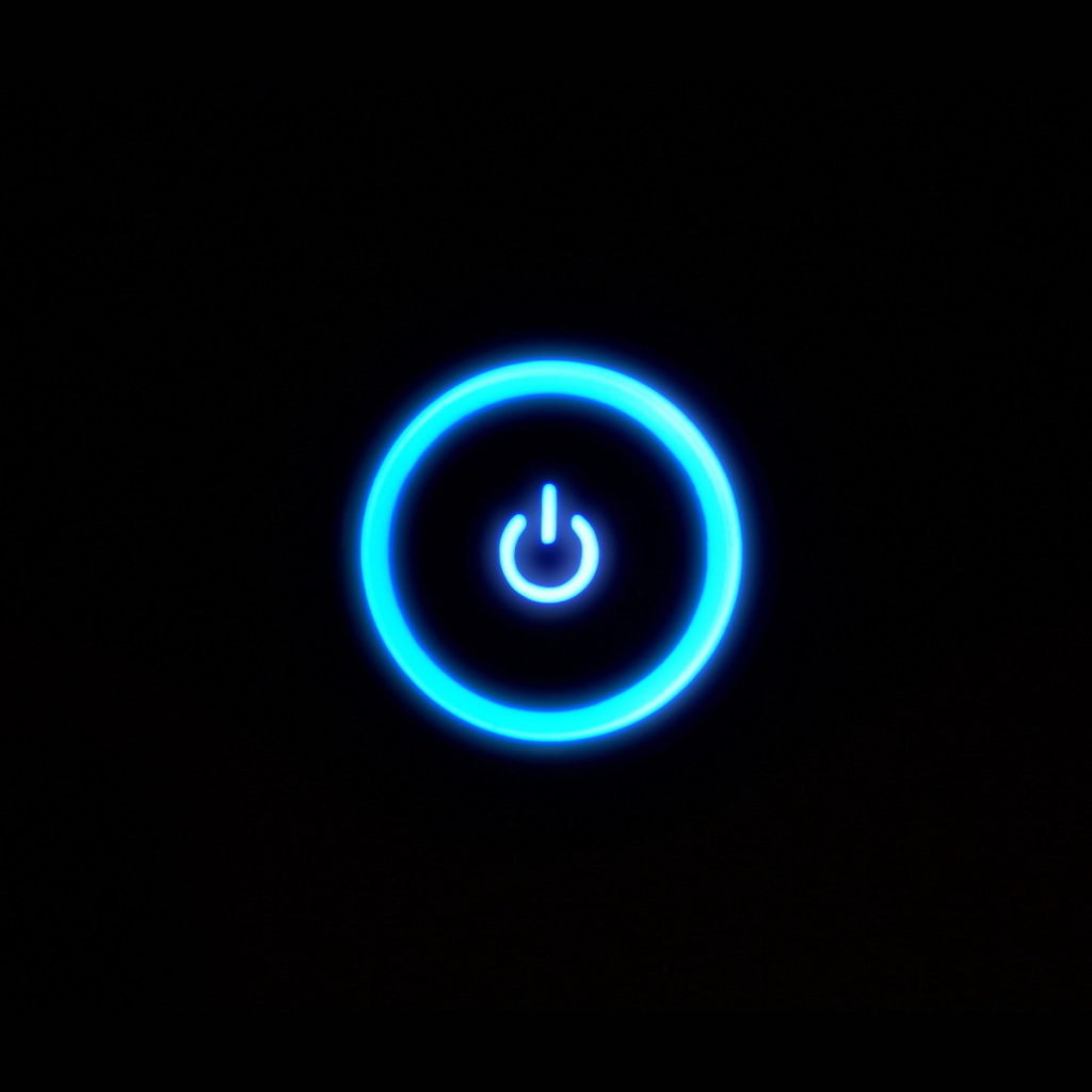 Черные обои с кнопкой питания