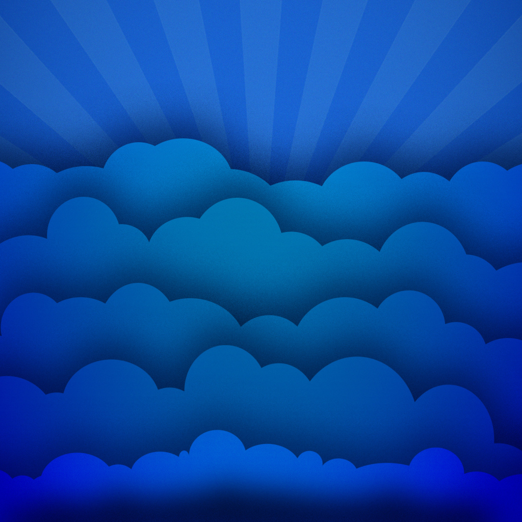 Синие лучи и облака