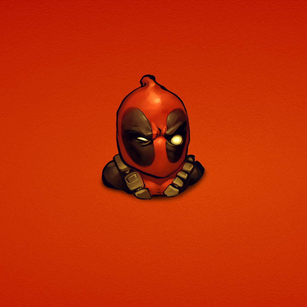 Дэдпул на красном фоне