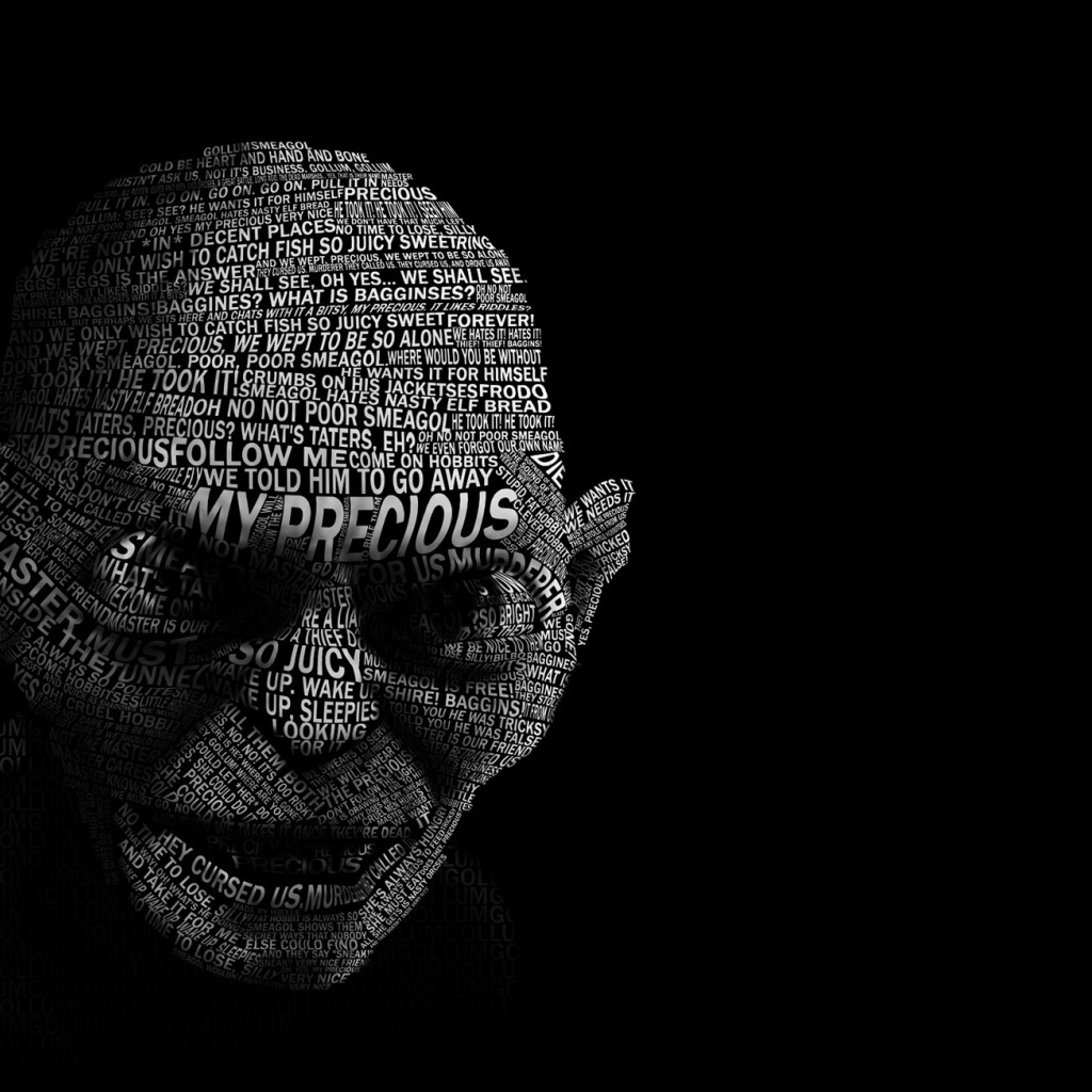 Голлум на черных обоях