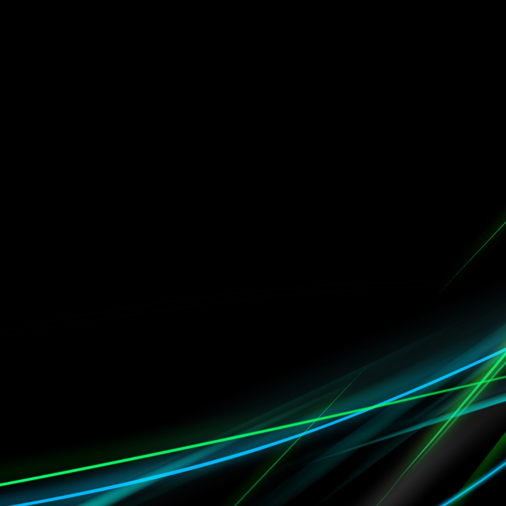 Зеленые волны на черных обоях