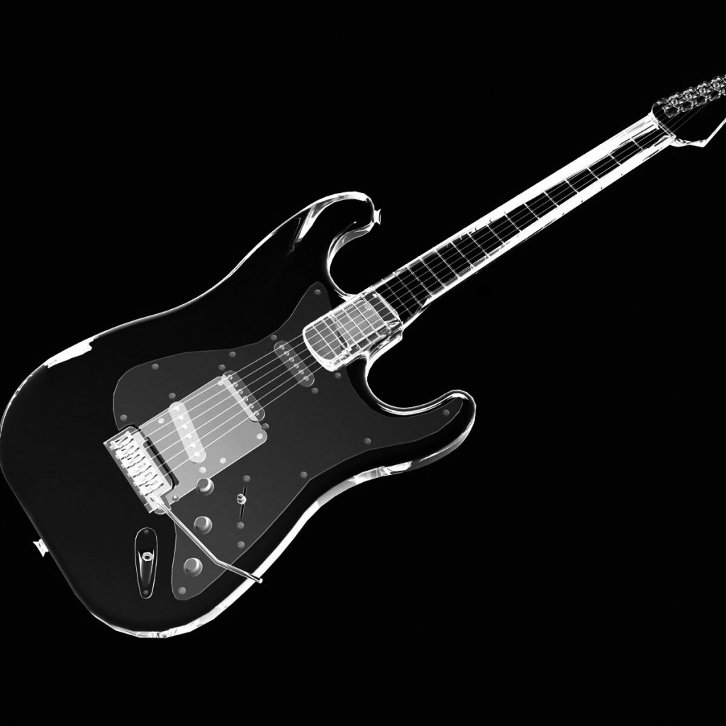 Гитара на черных обоях