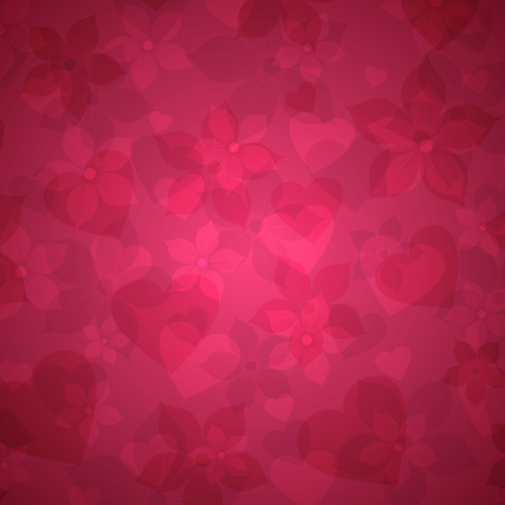 Сердечки на розовых обоях