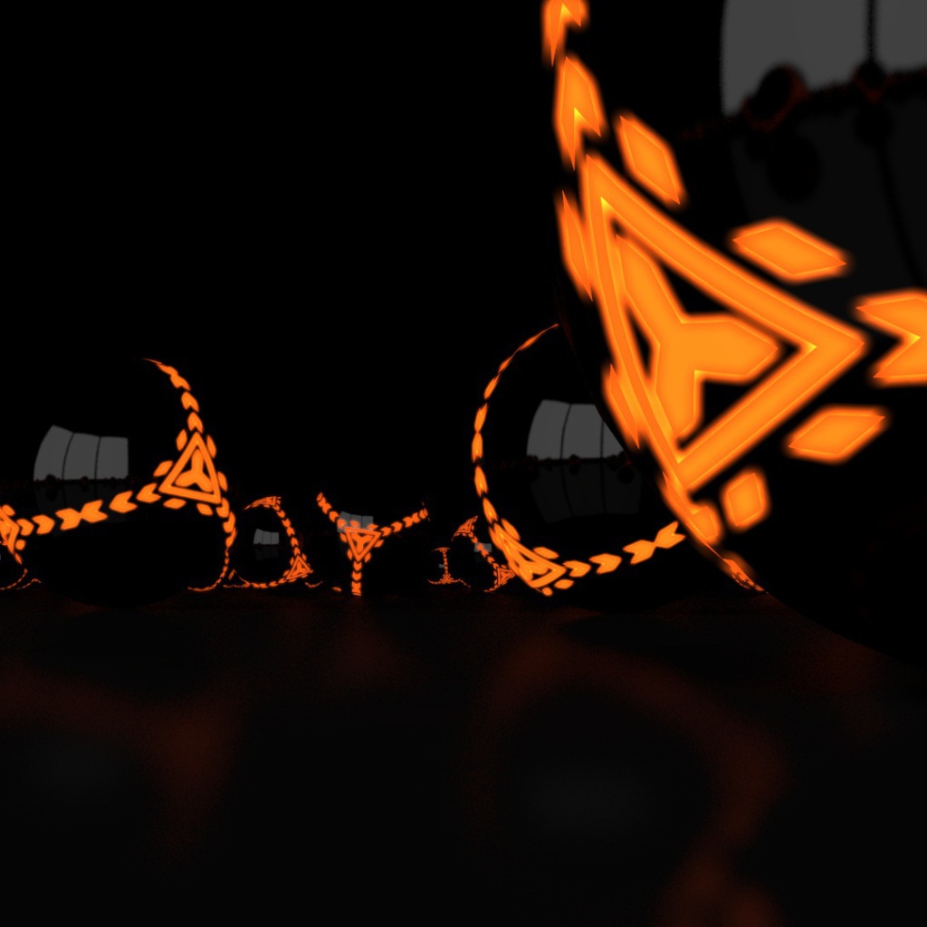 Оранжевые шары на черных обоях