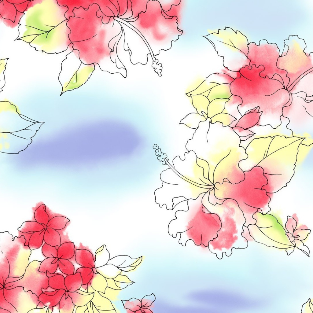 Рисованные цветы