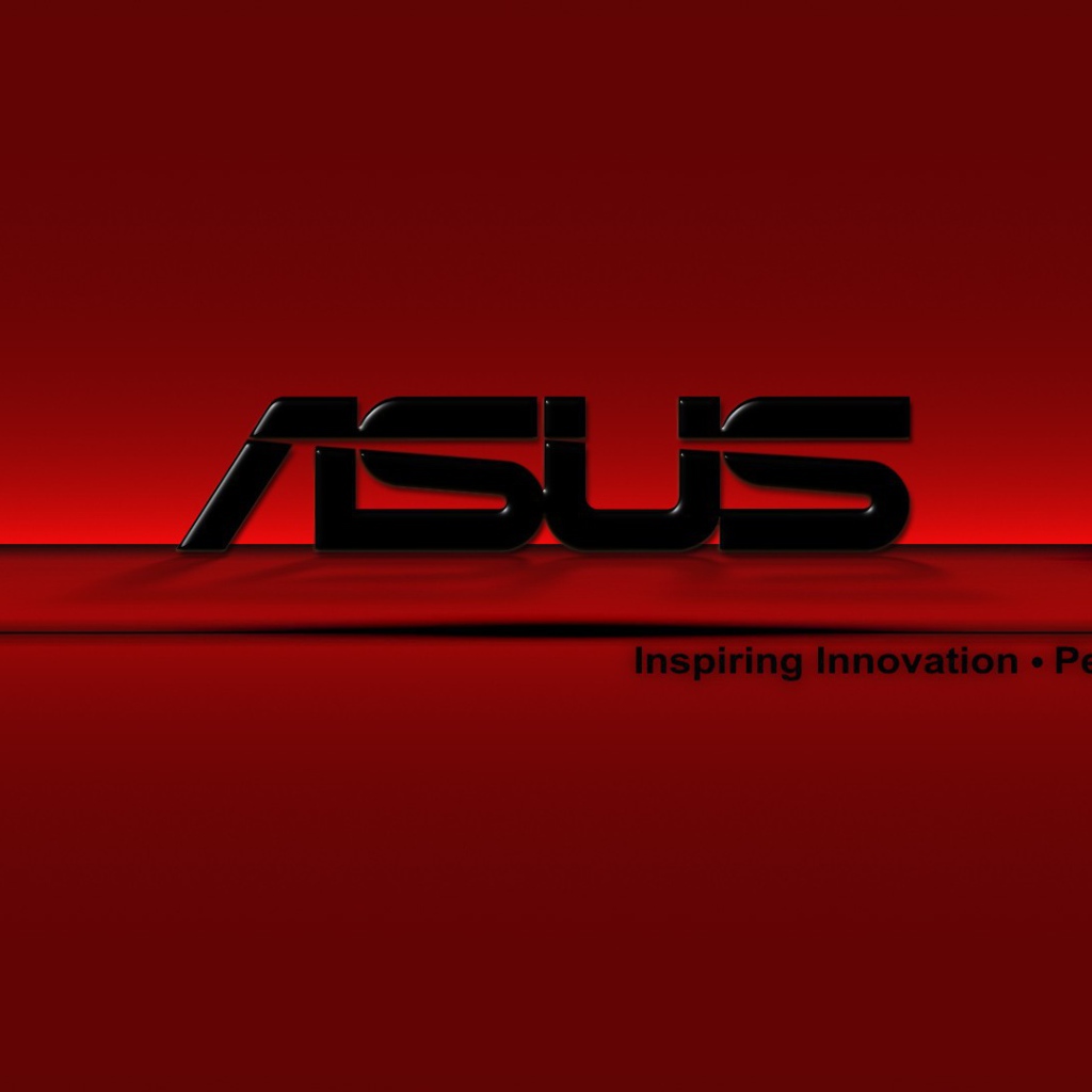Логотип ASUS на красном фоне