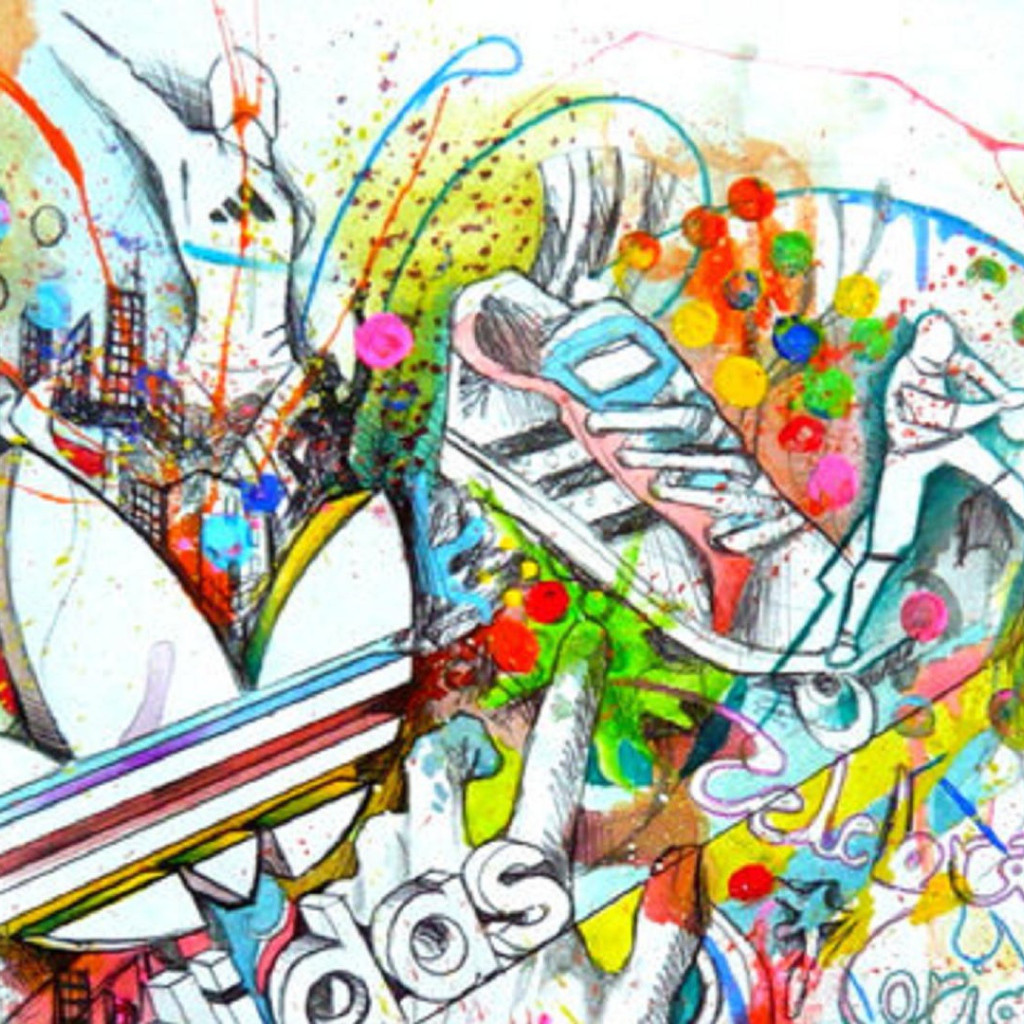 Рисованный логотип Адидас