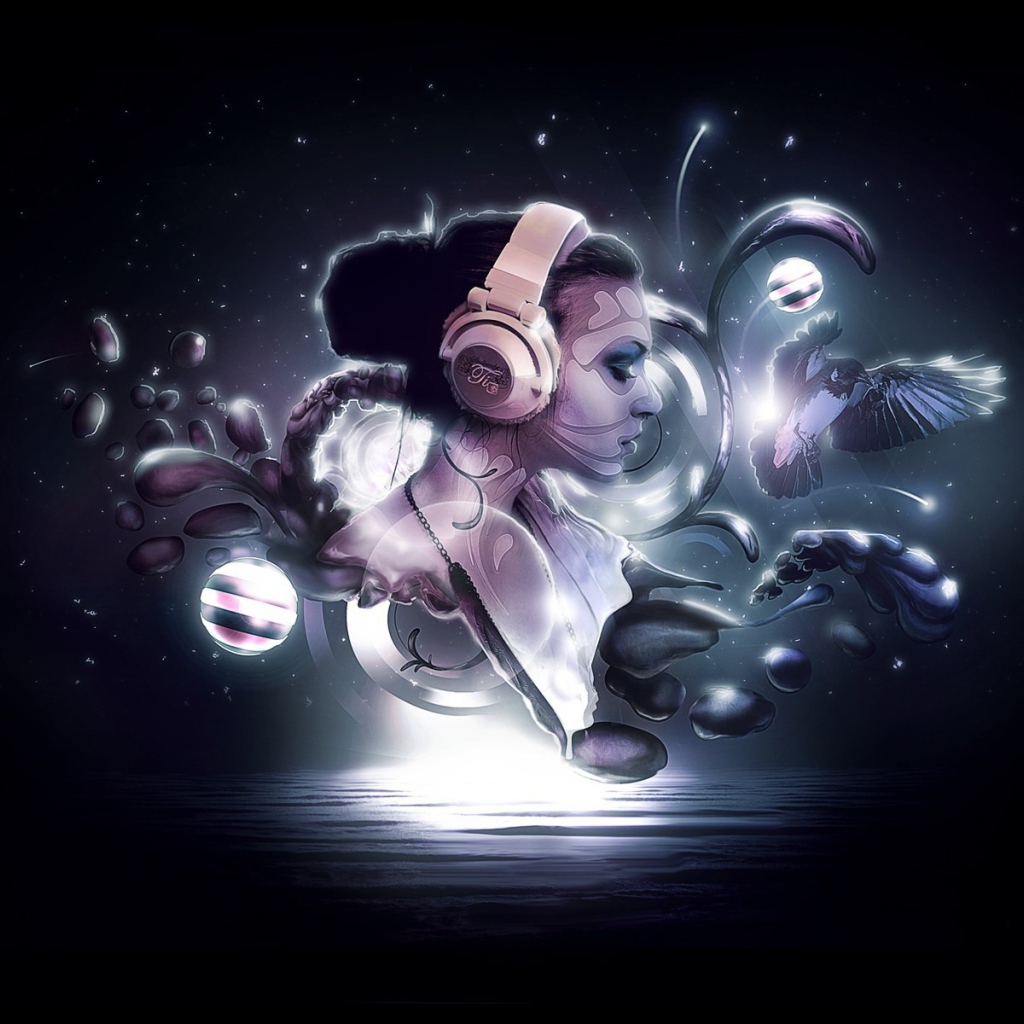 Наушники и птица