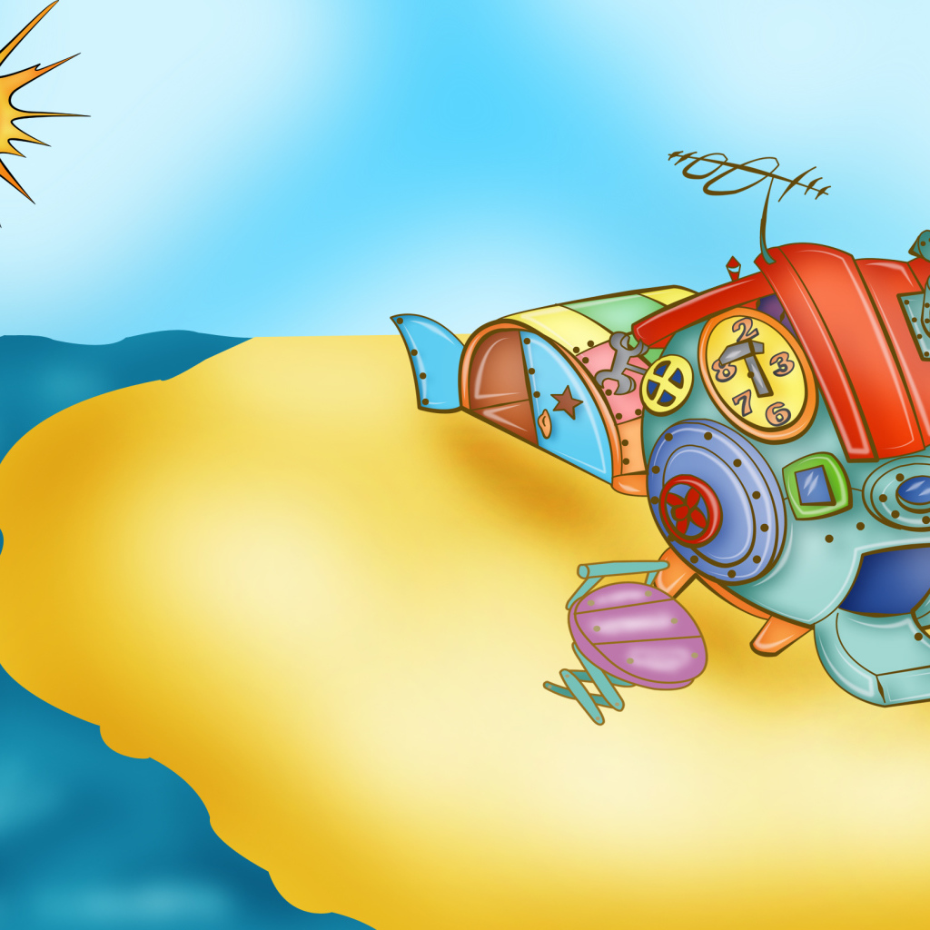 Пляж в мультфильме Смешарики