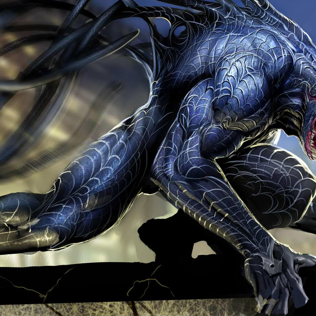 Синий веном из человека паука