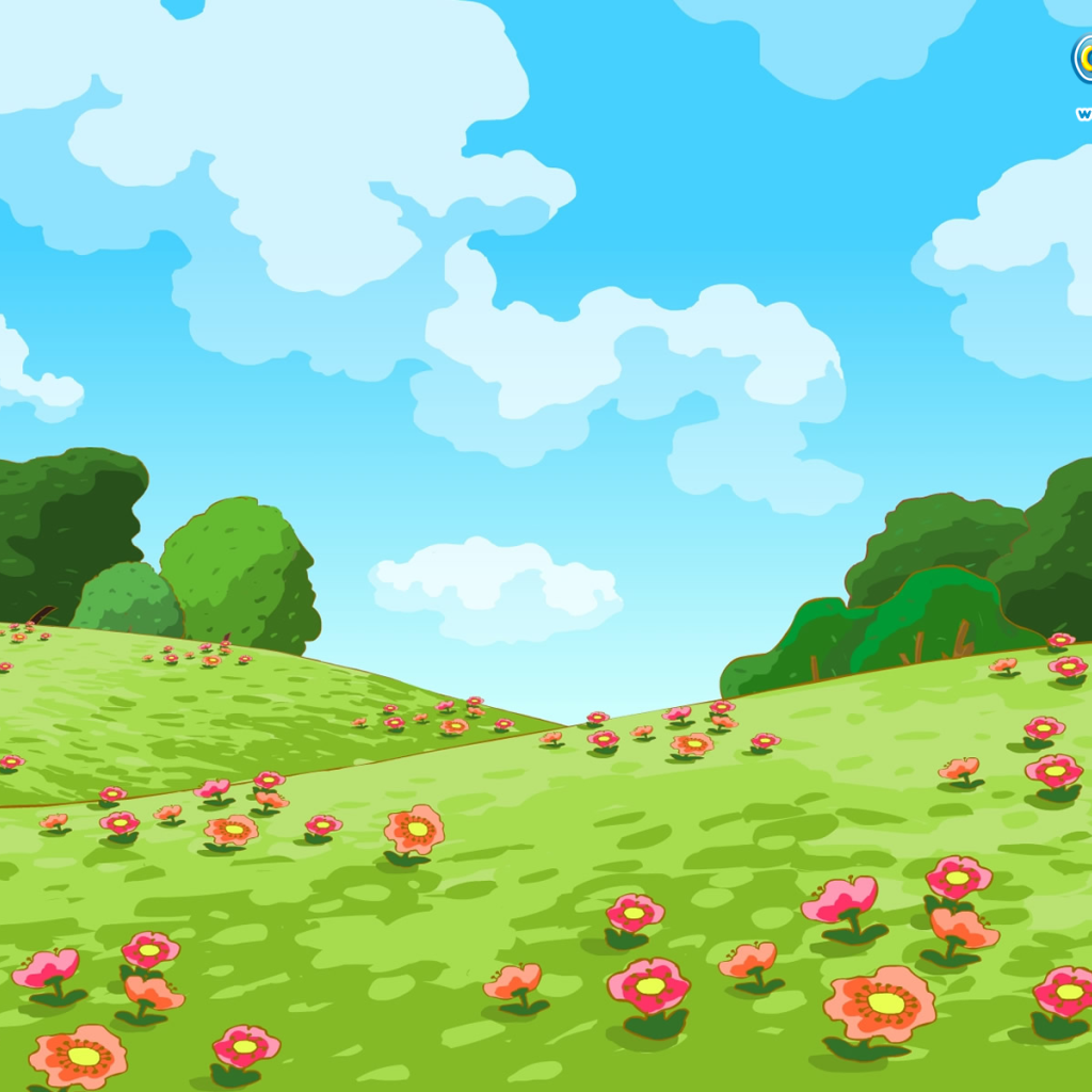 Цветочная поляна в мультфильме Смешарики